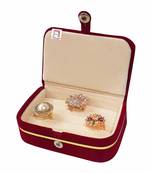 atorakushon   Velvet Combo Jewellery Box Ring Box Earrings Necklace Organiser for Women's Maroon pack of 2