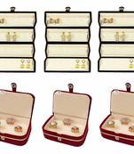 atorakushon   Velvet Combo Jewellery Box Ring Box Earrings Necklace Organiser for Women's Maroon pack of 6