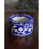 Blue Pottery Blue Floral Ash Tray