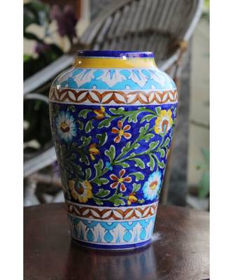 Blue Potter Blue Sun Flower Vase 1