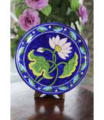 Blue Pottery Blue Lotus Flower Plate
