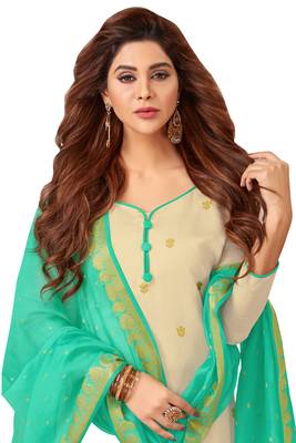 Off-white jacquard banarasi silk salwar 2