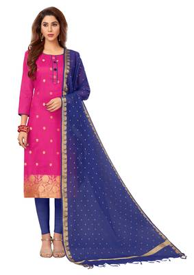 Pink jacquard banarasi silk salwar 1