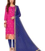 Pink jacquard banarasi silk salwar