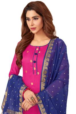 Pink jacquard banarasi silk salwar 2
