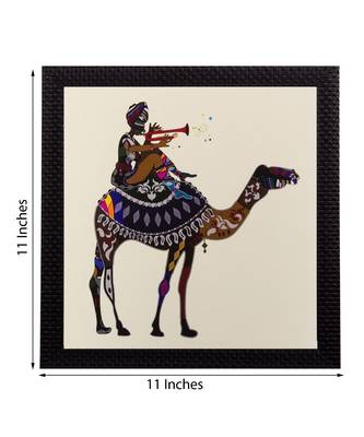 Villager on Camel Matt Textured UV Art Painting 3
