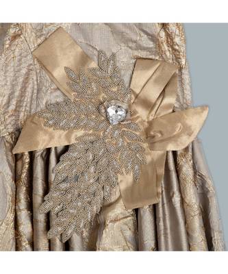 grey brocade highlow gown 3