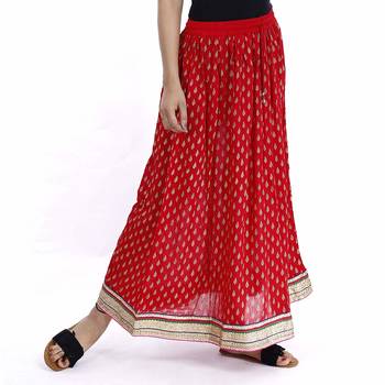 Red Plain cotton skirts 3