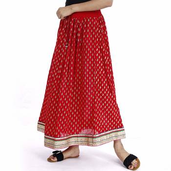 Red Plain cotton skirts 4