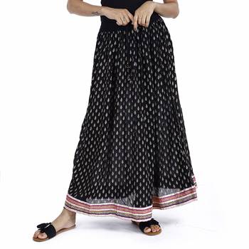Black Plain cotton skirts 2