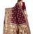 Maroon woven art silk saree with blouse