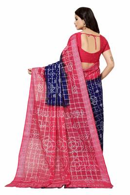 Multicolor hand woven art silk saree with blouse 2