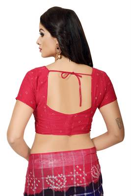 Multicolor hand woven art silk saree with blouse 5