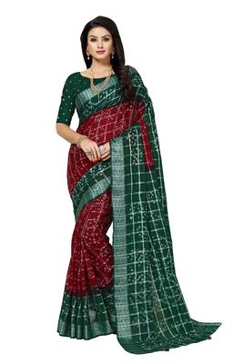 Multicolor hand woven art silk saree with blouse 1