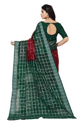 Multicolor hand woven art silk saree with blouse 2