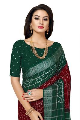 Multicolor hand woven art silk saree with blouse 5