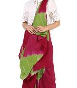 Khaatu Bagru Print Cotton Mulmul Saree With Blouse