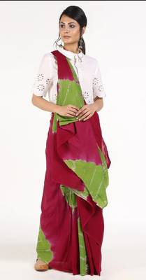 Khaatu Bagru Print Cotton Mulmul Saree With Blouse 2
