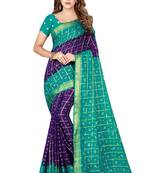 Multicolor hand woven art silk saree with blouse
