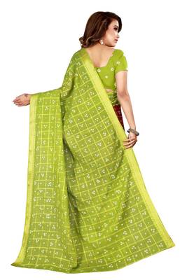 Multicolor hand woven art silk saree with blouse 2