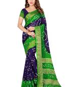 Multicolor hand woven art silk saree with blouse