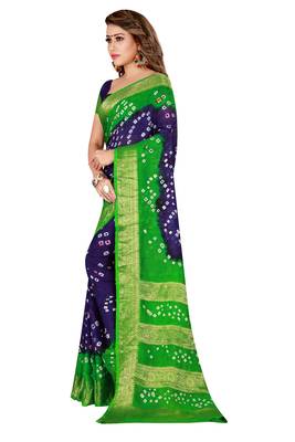 Multicolor hand woven art silk saree with blouse 3