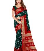 Multicolor hand woven art silk saree with blouse