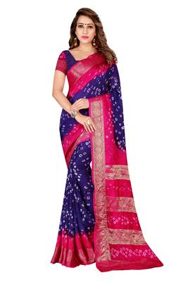 Multicolor hand woven art silk saree with blouse 1