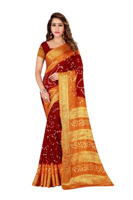Multicolor hand woven art silk saree with blouse 1