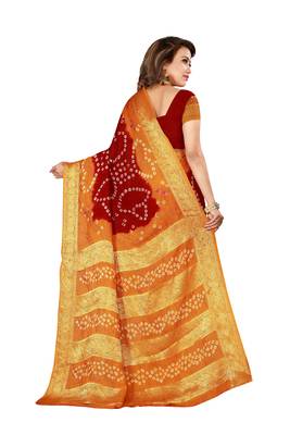 Multicolor hand woven art silk saree with blouse 2