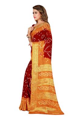Multicolor hand woven art silk saree with blouse 3