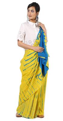Khaatu Bagru Print Cotton Mulmul Saree With Blouse 1