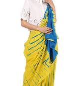 Khaatu Bagru Print Cotton Mulmul Saree With Blouse