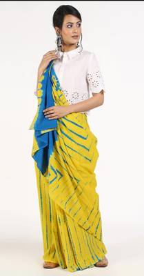 Khaatu Bagru Print Cotton Mulmul Saree With Blouse 2