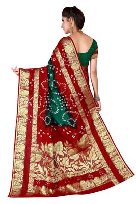 Multicolor hand woven art silk saree with blouse 2