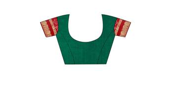 Multicolor hand woven art silk saree with blouse 4
