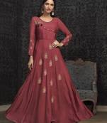 Red embroidered silk salwar