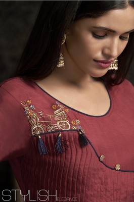 Red embroidered silk salwar 2