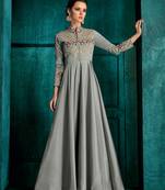 Silver embroidered silk salwar