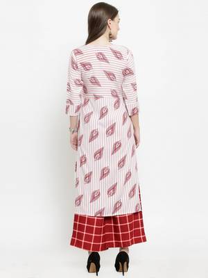 Maroon Rayon Printed Straight kurta With Palazzos 3