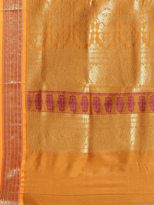Purple woven art silk saree with blouse 4