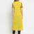 Indibelle Yellow Cotton Slub Double Print A-line Kurta With Trouser