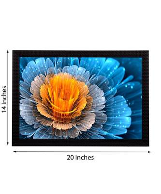 Blue and Yellow Glowing Flower Satin Matt Texture UV Art Painting 3