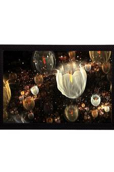 White Glowing Floral Satin Matt Texture UV Art Painting