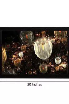 White Glowing Floral Satin Matt Texture UV Art Painting