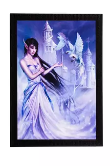 Girl In White Dress Satin Matt Texture UV Art Painting