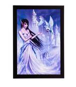 Girl In White Dress Satin Matt Texture UV Art Painting