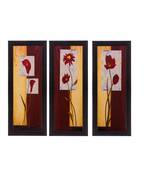 Set of 3 Botanical Design Satin Matt Texture UV Art Painting
