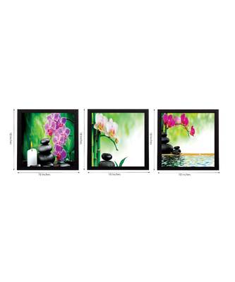Set Of 3 Colorful Floral Satin Matt Texture UV Art Painting 2