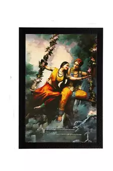 Radha Krishna Satin Matt Texture UV Art Painting